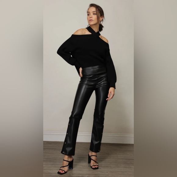 Line & Dot Kourtney Vegan Leather Pant in Black - Picture 6 of 12
